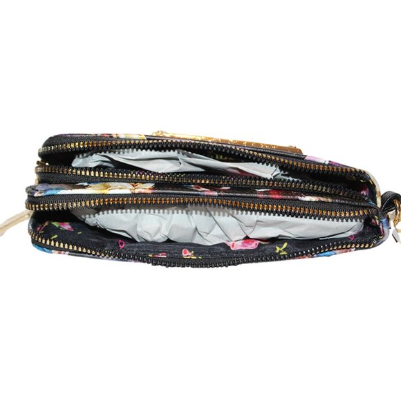 NEW Betsey Johnson XOTalli Double Zip Around Wristlet Wallet Pouch Bag - Picture 10 of 14